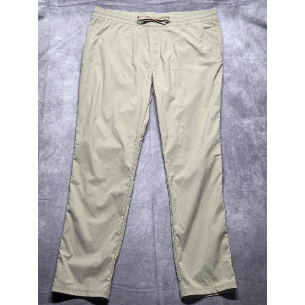 Men's Jogger Pants Large Beige Ripstop Nylon All‎ in Motion Pocket Lightweight